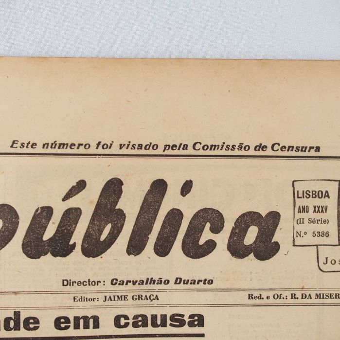 Jornal "A República" - 27 de outubro de 1945