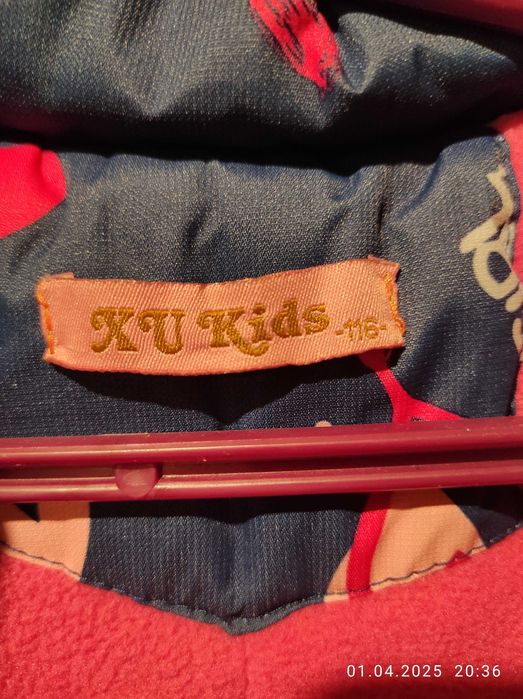 Kombinezon zimowy granatowy w serduszka dla dziewczynki r.116