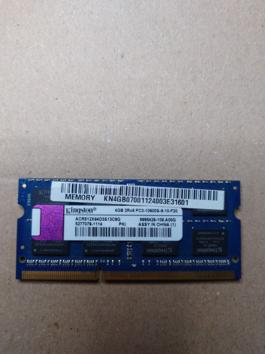 Pamięć RAM Kingston DDR3 4gb sodimm 1333mghz