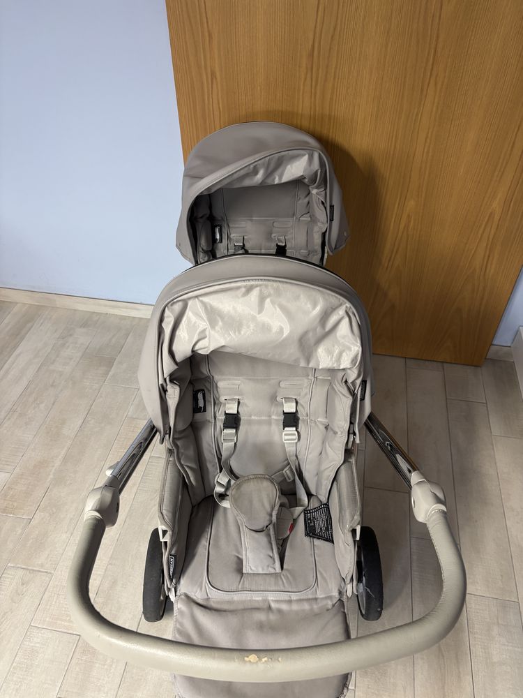 Carrinho duplo gemeos bebecar + ovo + bases isofix