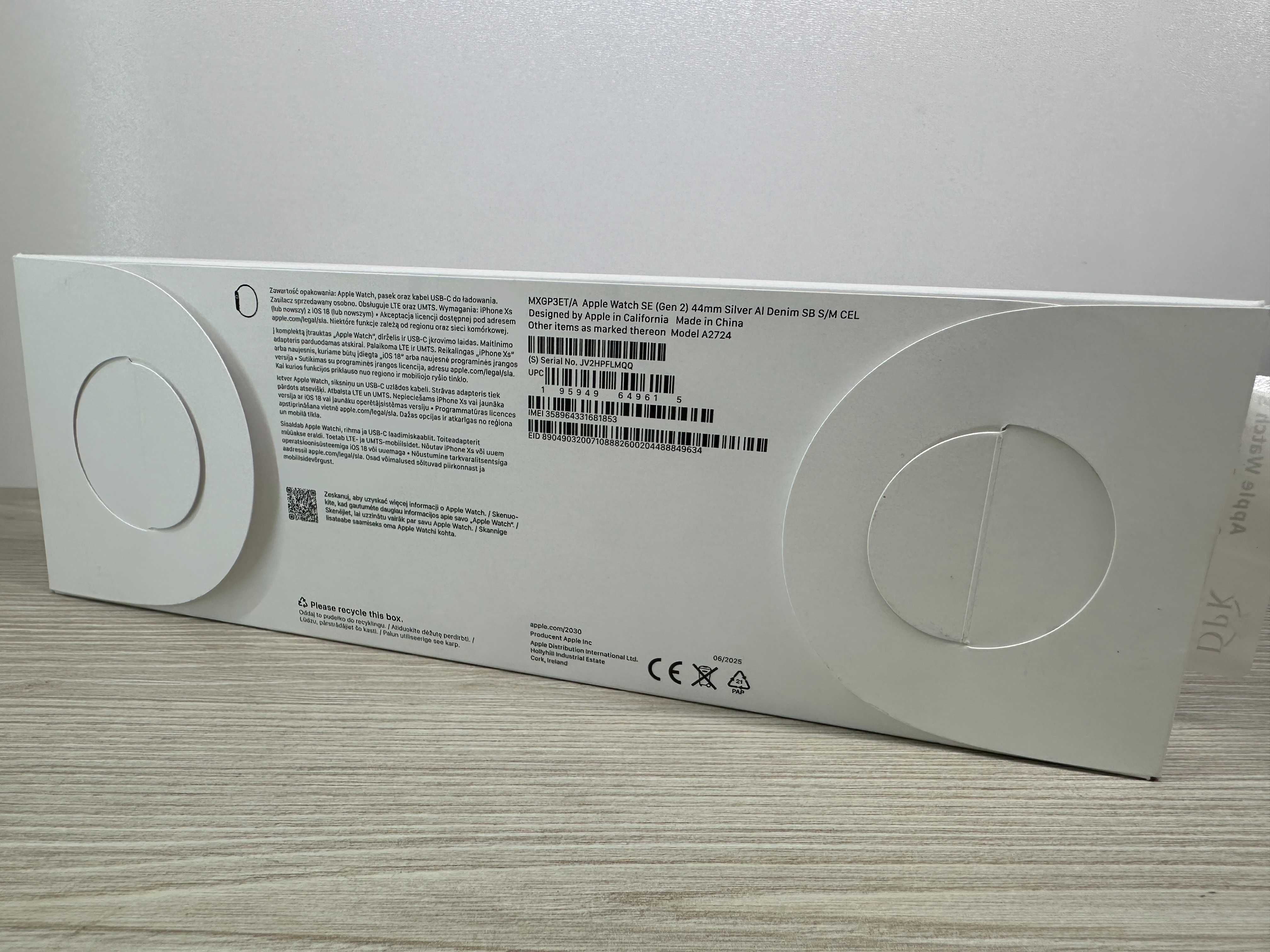 Apple Watch SE GPS + Cellular 44mm OLED NFC Bluetooth Silver Nowy!