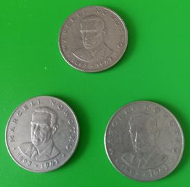 Zestaw trzech monet 20 zł Marceli Nowotko z 1976 roku, a w tym unikat