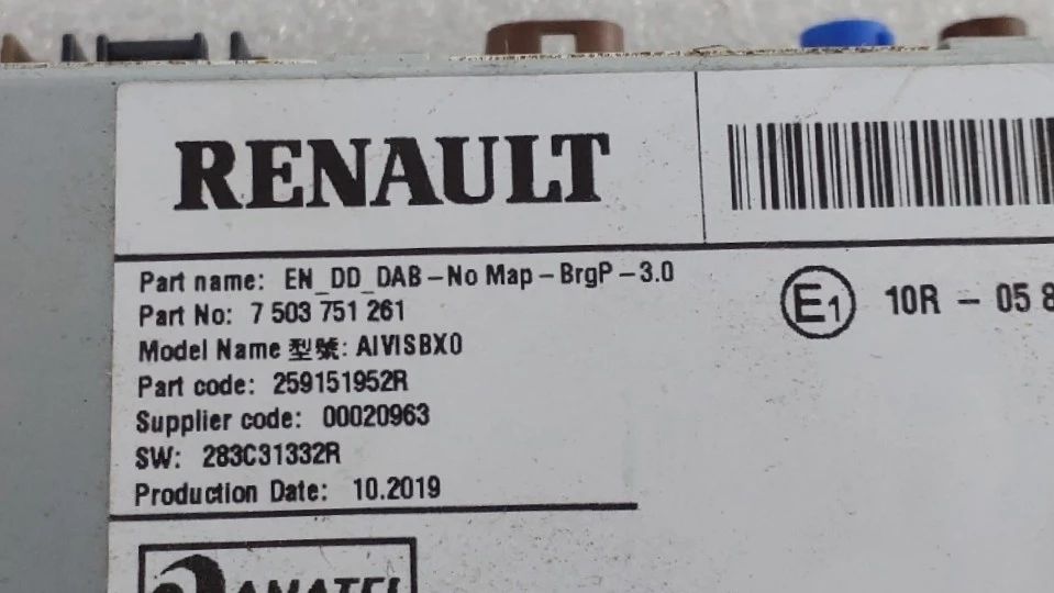 Rádio / auto-rádio RENAULT Zoe (BFM_)