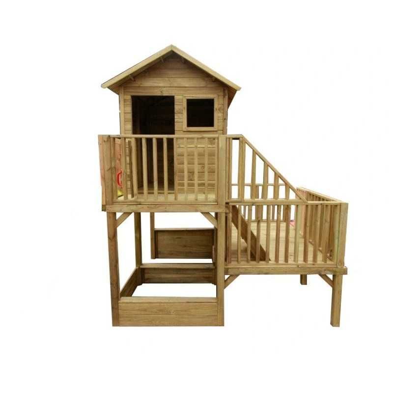 Drewniany domek ogrodowy dla dzieci Aleksander bez ze ślizgiem Wieża