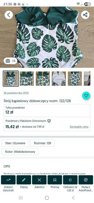 Kostium kąpielowy + buty do wody