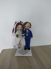 Para młoda - dekoracja ślubna na szydełku