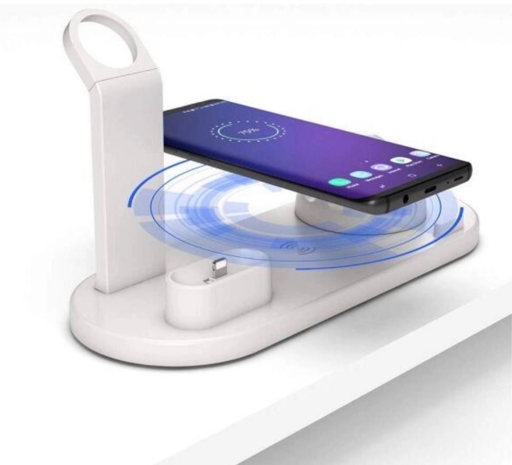 Stacja dokująca STR Wireless Charger Stand 10W 4w1 - Biała