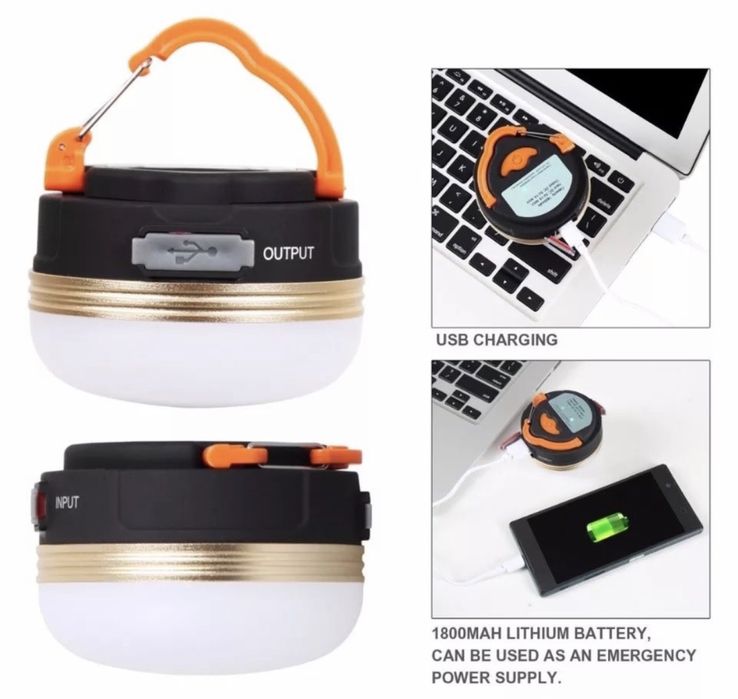 Кемпінговий ліхтар з магнітом та функцією Powerbank