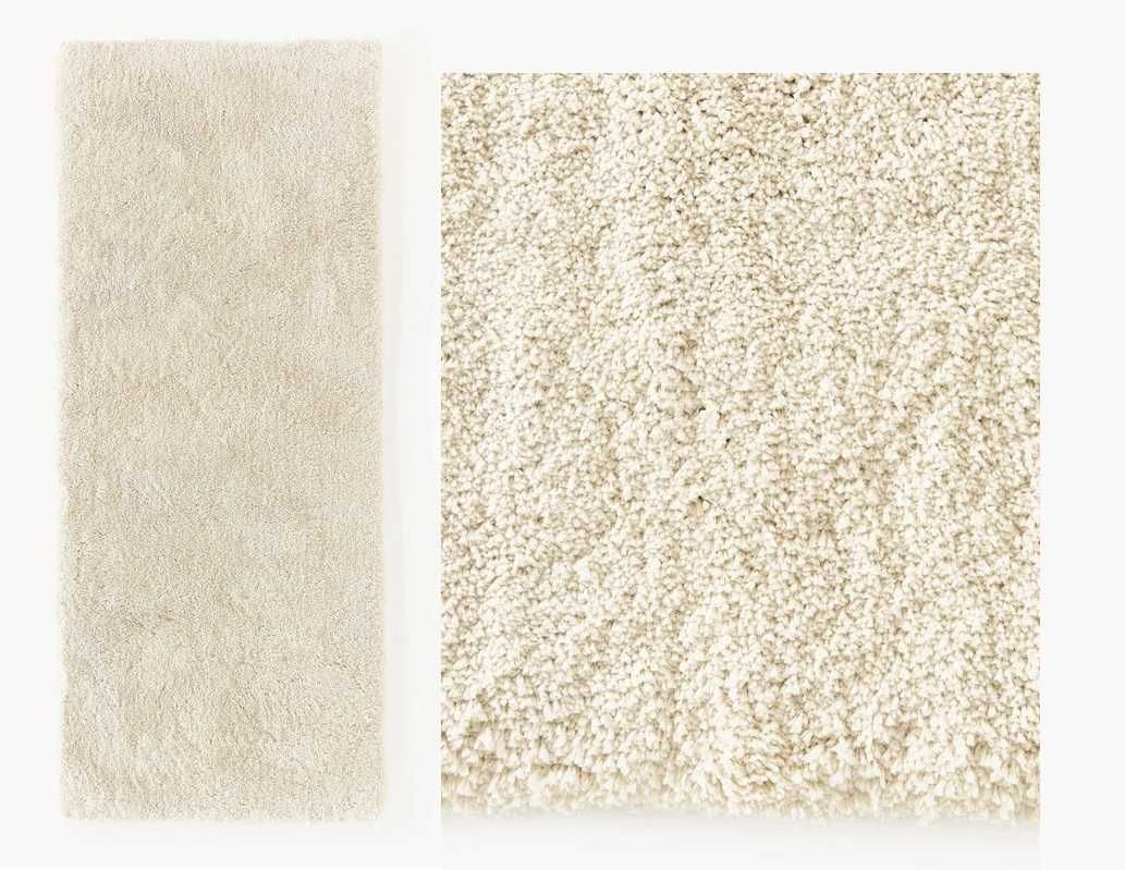 Puszysty chodnik z długim włosiem Leighton kremowobiały 80x200cm