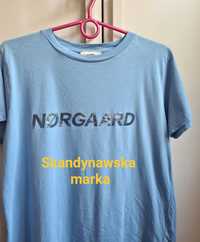 Mads Nørgaard S damska koszulka T-shirt blue skandynawski niebieski