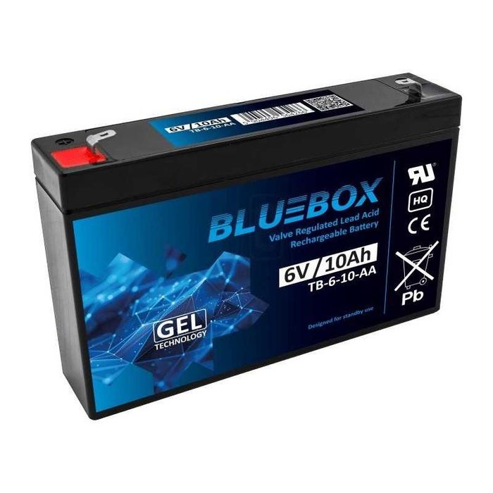 Akumulator 6V 10Ah żelowy zasilający wzmocniony GEL BLUEBOX TB-6-10-AA