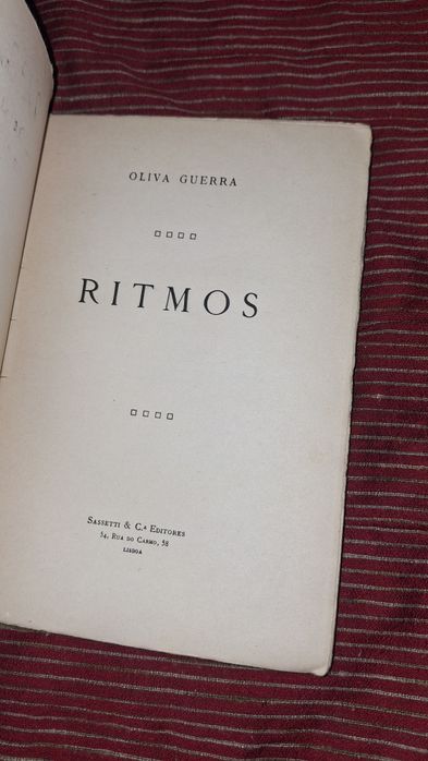 Oliva Guerra Ritmos livro raro autografado 1928