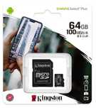 Карта пам'яті Kingston 64GB microSDXC Canvas Select Plus + SD адаптер