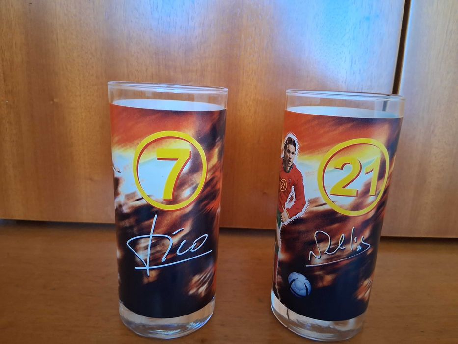 Copos de coleção de jogadores de futebol