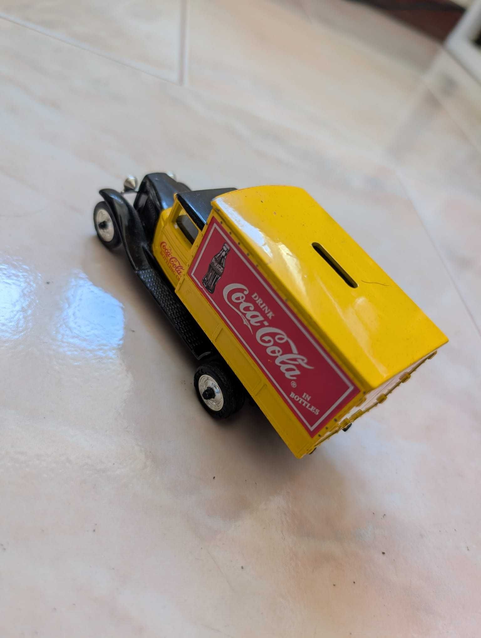 Carrinha mealheiro coca-cola die-cast metal - coleção