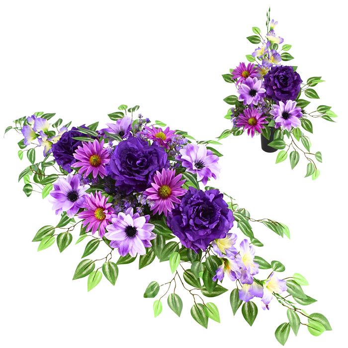 KOMPLET na pomnik STROIK+BUKIET na cmentarz Kompozycja kwiatowa Dalia