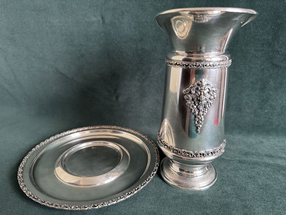 Срібний графін на таці Поднос графин 800 проба серебро