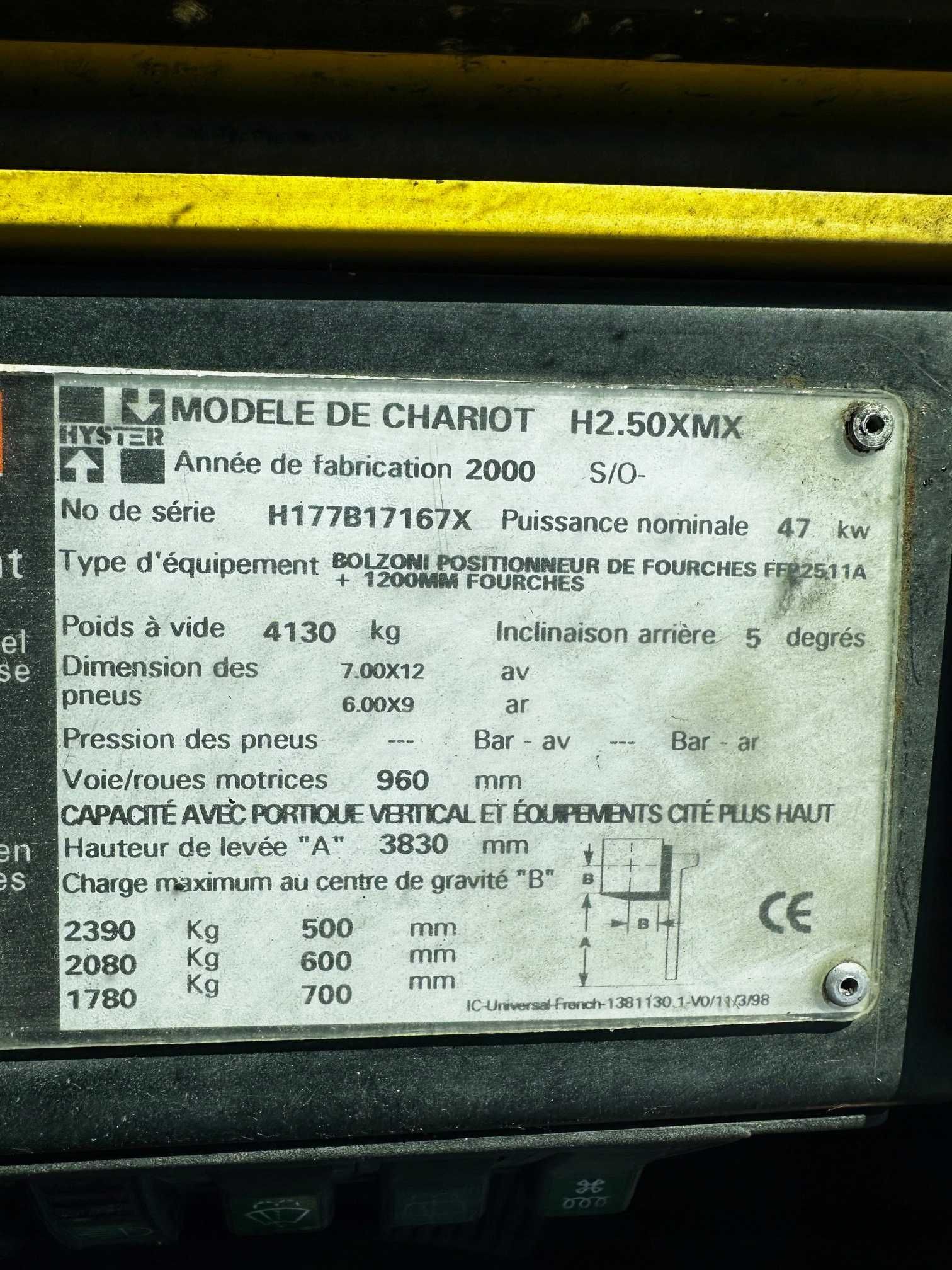 wózek widłowy HYSTER H2.50XMX LPG przesuw pozycjoner wideł 2500kg
