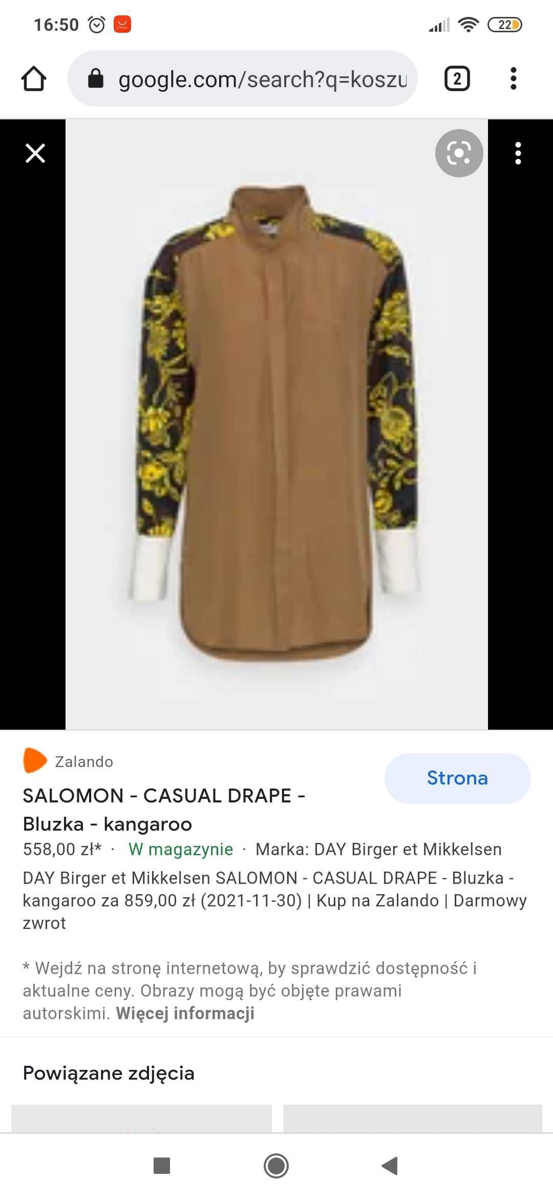 Koszula damska Day Birger et Mikkelsen, r. 36,kolor brązowy