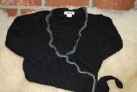 Eleganckie wizytowe czarne bolerko Wójcik ceremonia 92 sweterek