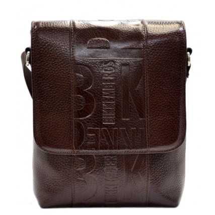 Чоловіча шкіряна сумка-месенджер DESISAN коричнева