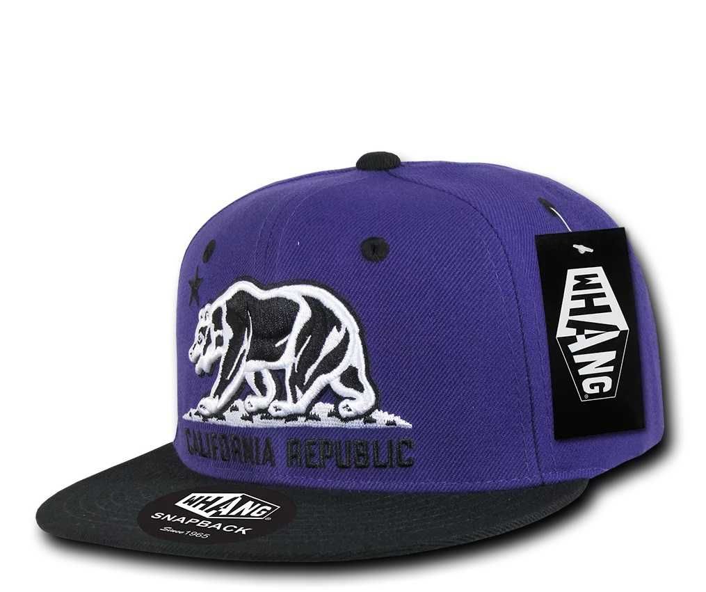 CH139 Czapka Prosty Daszek WHANG Bear CALIFORNIA REPUBLIC Snapback