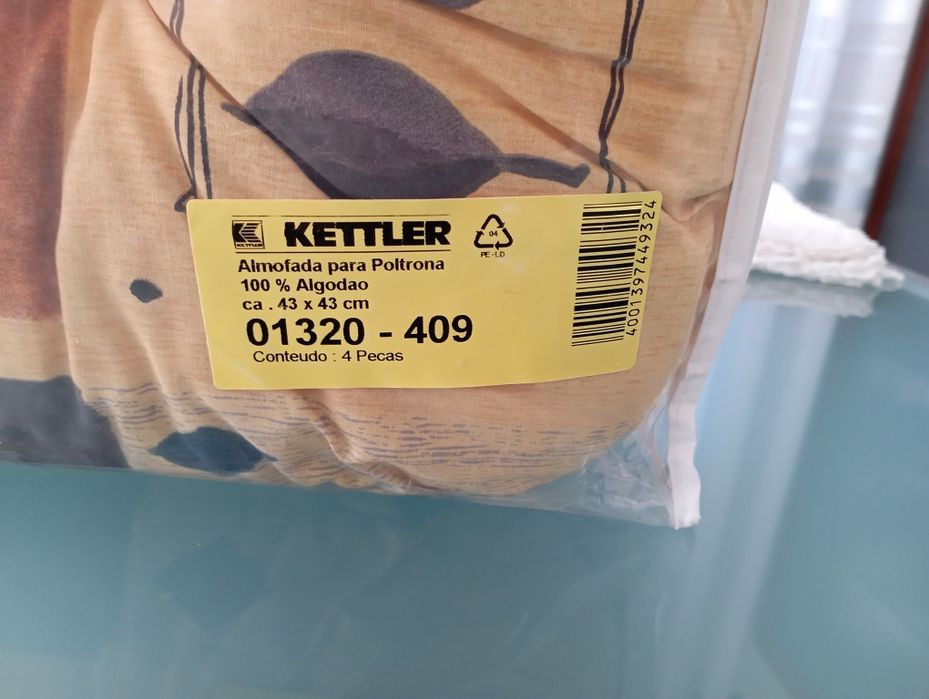 Conjunto de 4 Almofadas para cadeiras de jardim ou interiores