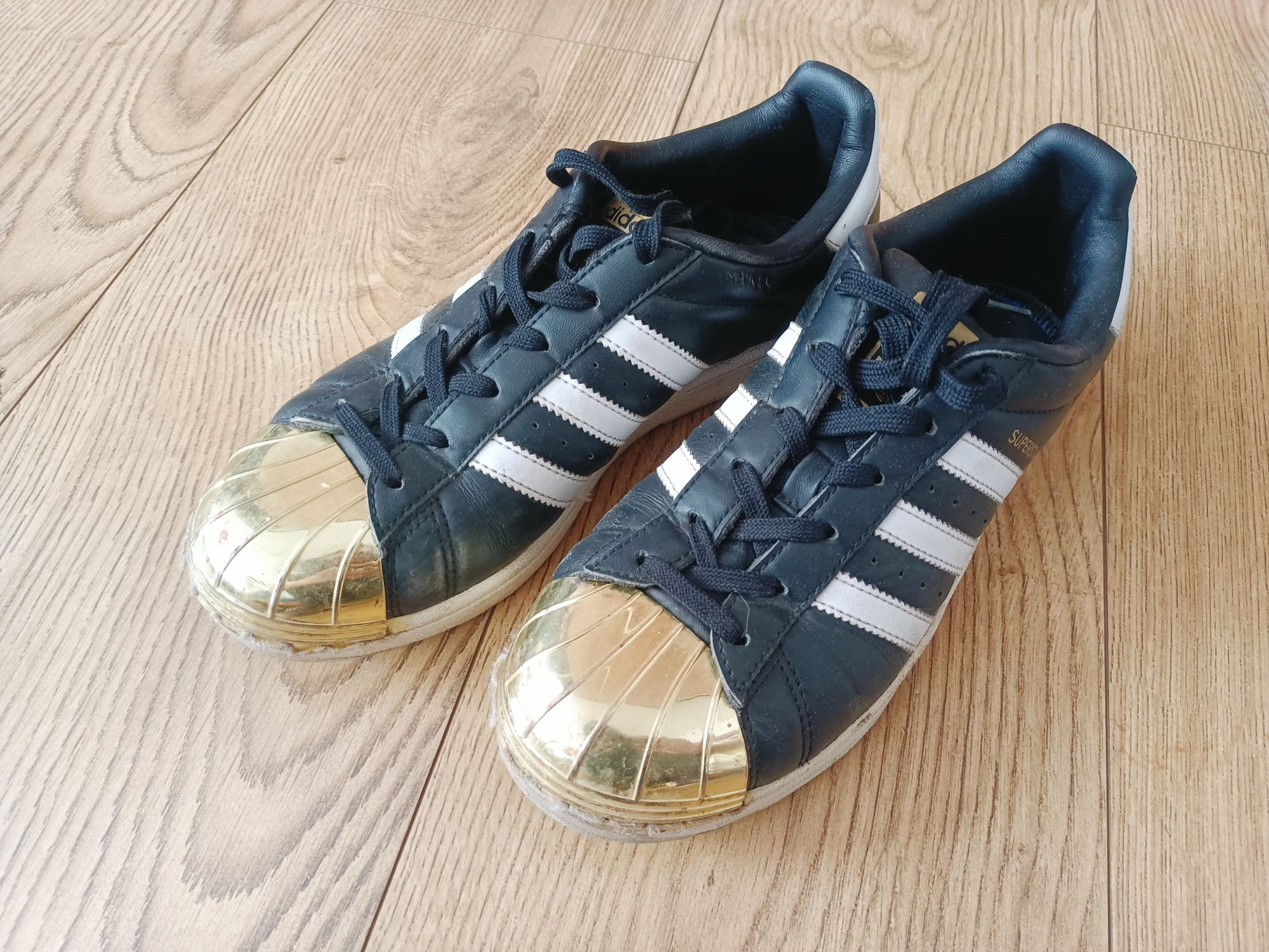 Adidas superstar 38 2/3 złoty złote czubki