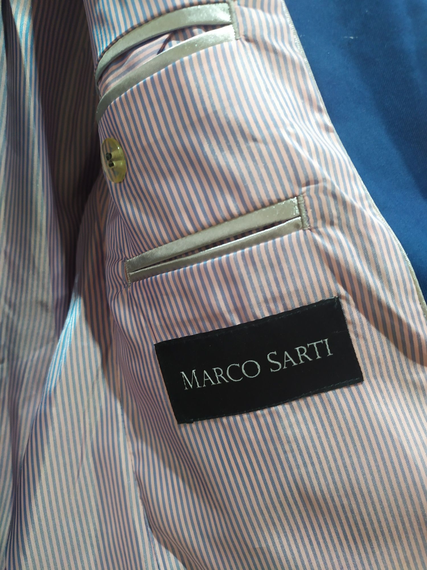 Garnitur Marco Sarti 182/100 slim niebieski