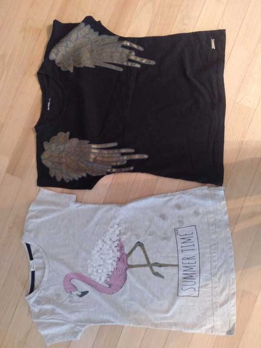 Bluzki z krótkim rękawem dziewczęce r. 140/146 - 2 szt.