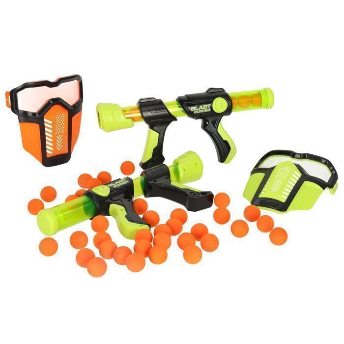 Pistolet na kulki piankowe x2 zestaw +  maska ochronna x2
