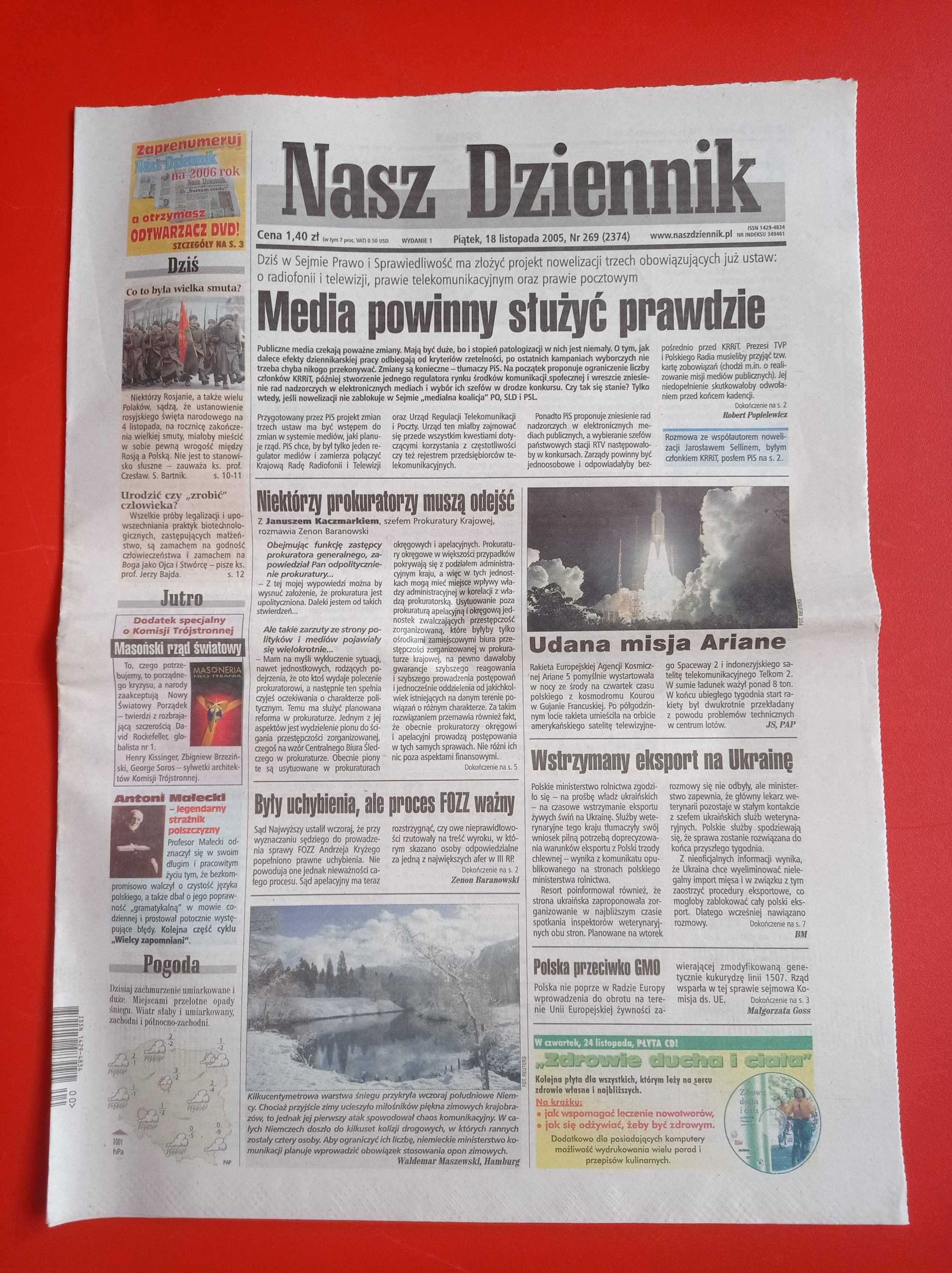 Nasz Dziennik, nr 269/2005, 18 listopada 2005