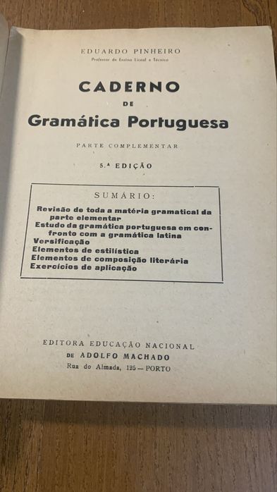 Caderno de Gramática Portuguesa – Eduardo Pinheiro