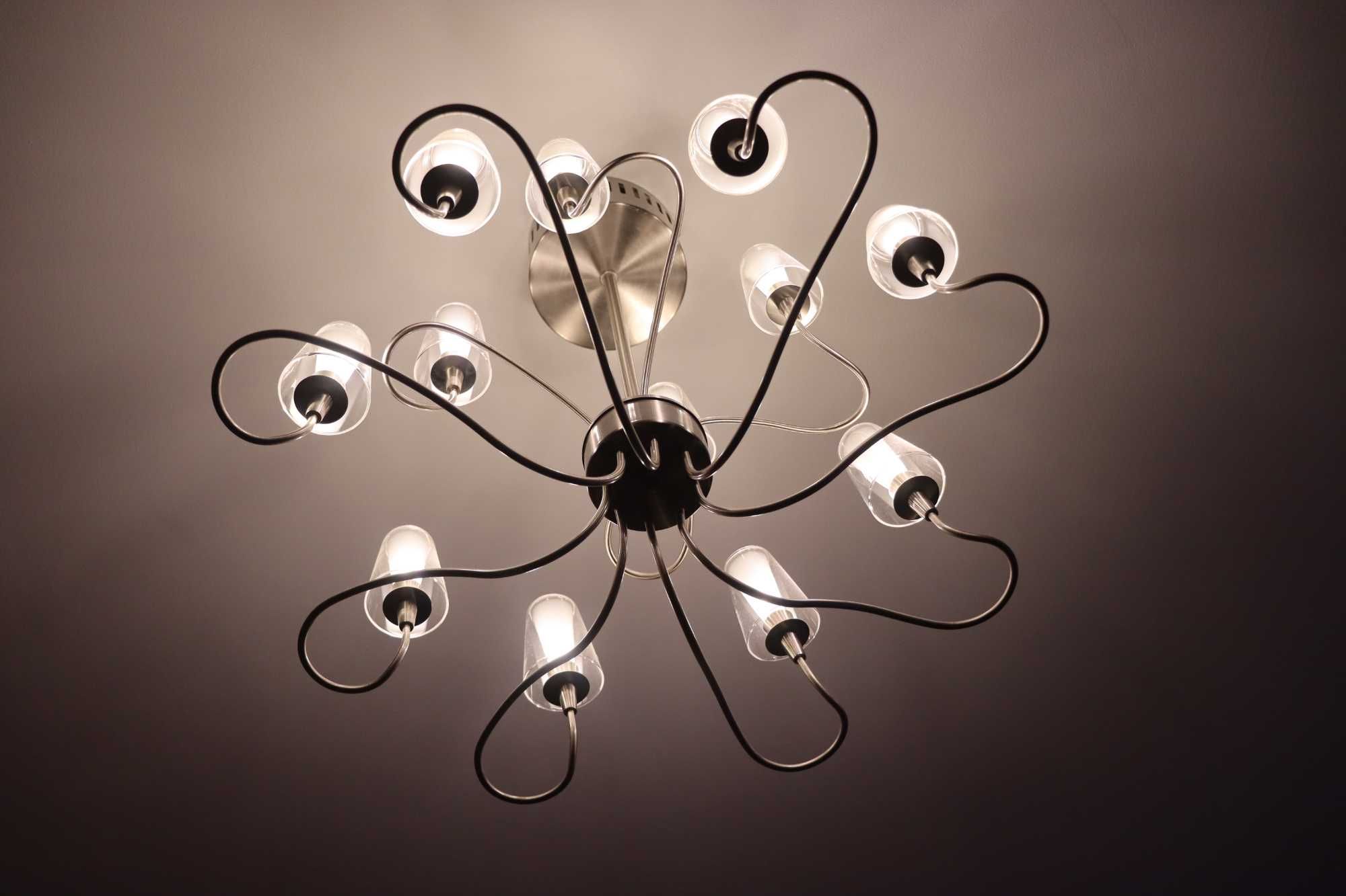 Lampa sufitowa wisząca 12 punktowa - żarówki GRATIS! żyrandol