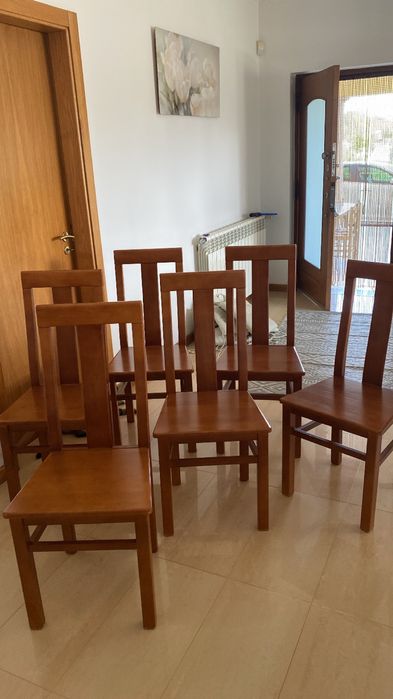 6 cadeiras madeira maciça