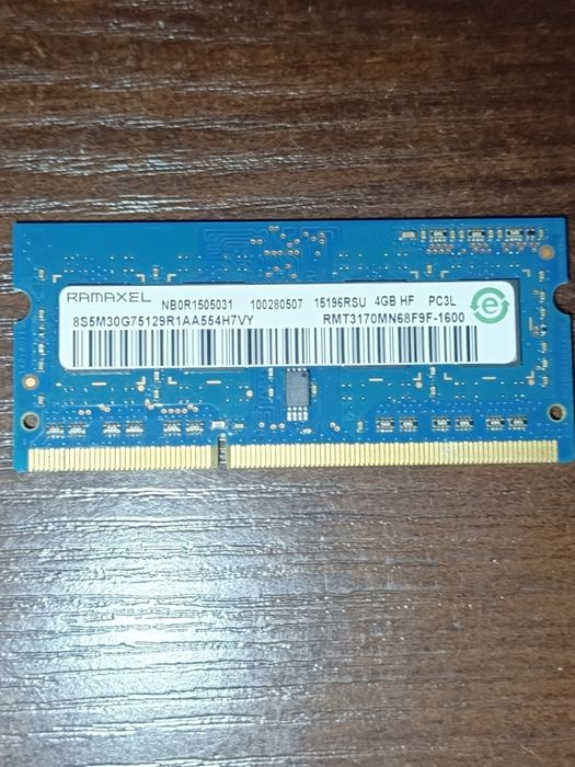 Pamueć ram DDR3L Ramaxel 4GB PC3L-12800S 1600MHz