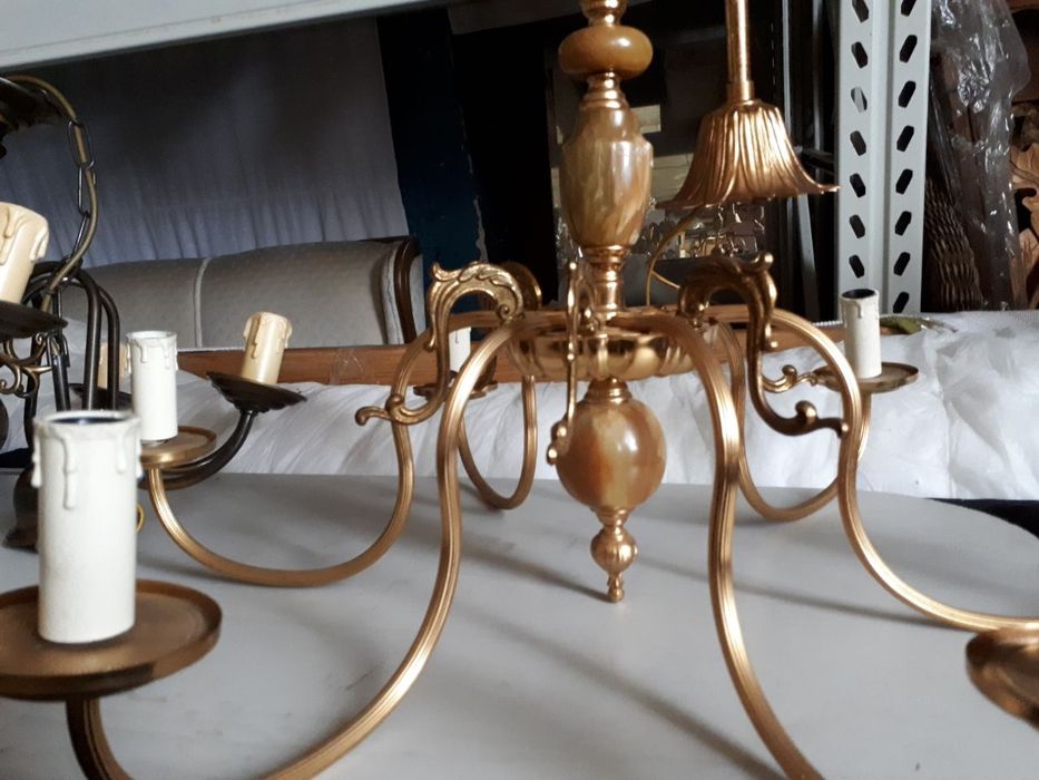 Люстра с ониксом, 6 свечей, Германия