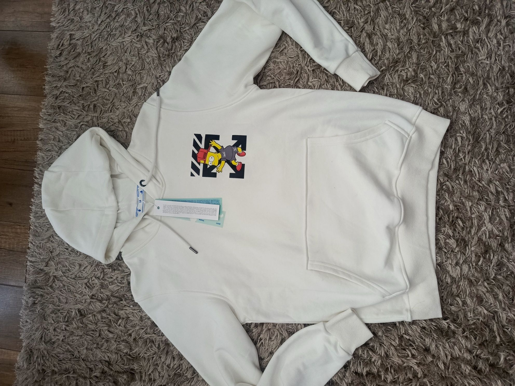 Biała męska bluza Off-white rozm L Nowa TOP!