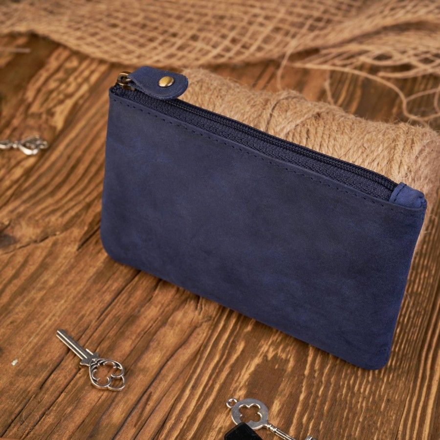 Granatowe skórzane etui na klucze vintage Paolo Peruzzi T-51-DB