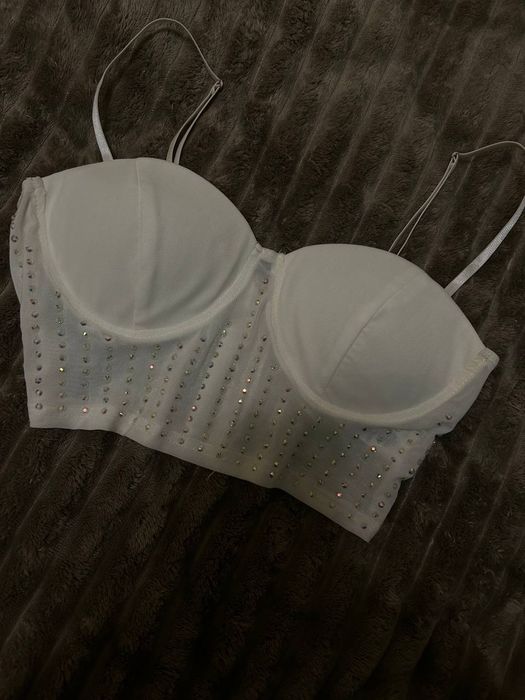 Корсетний топ зі стразами