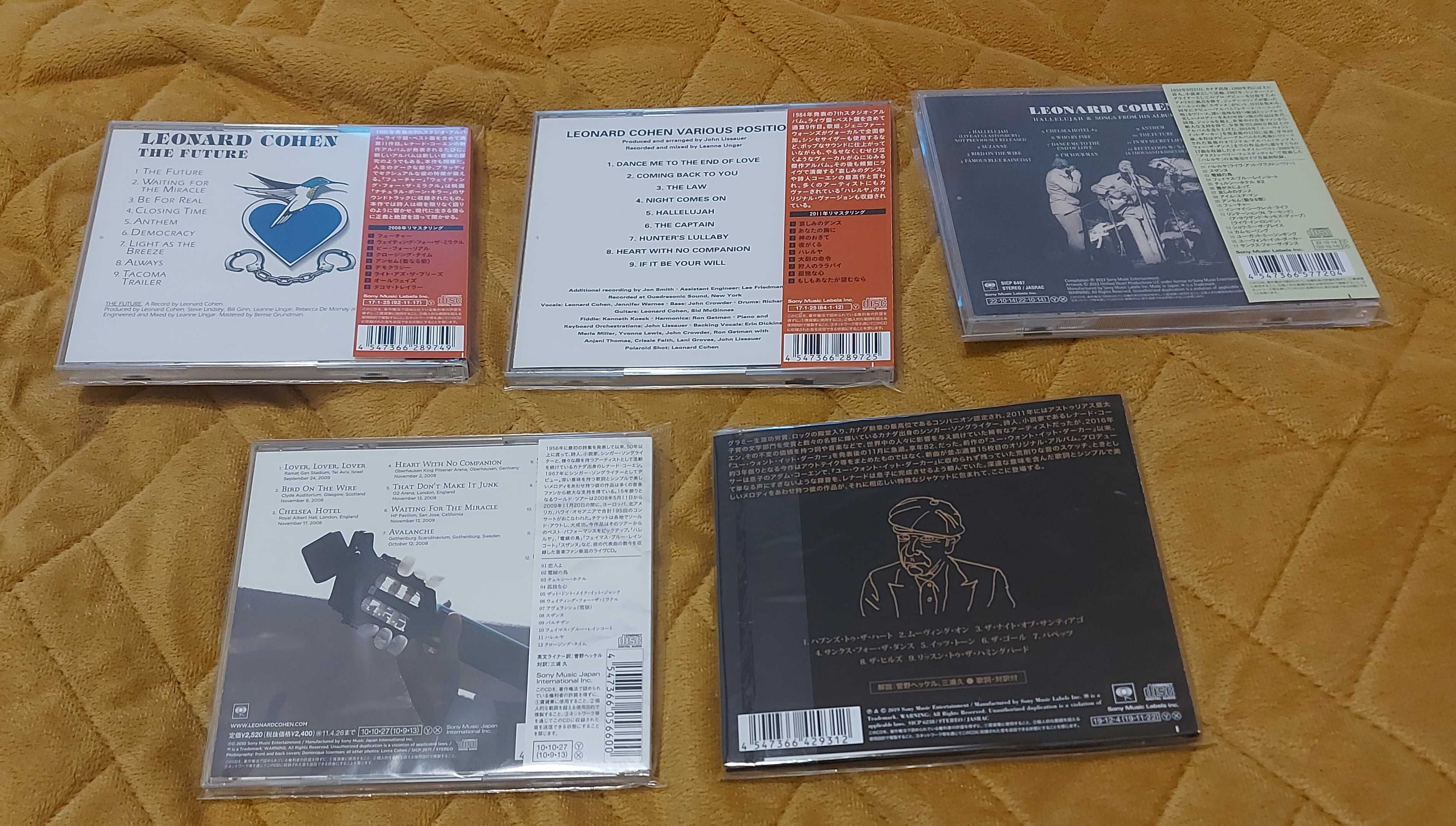 Leonard Cohen zestaw pakiet 5 płyt CD wydania japońskie Japan