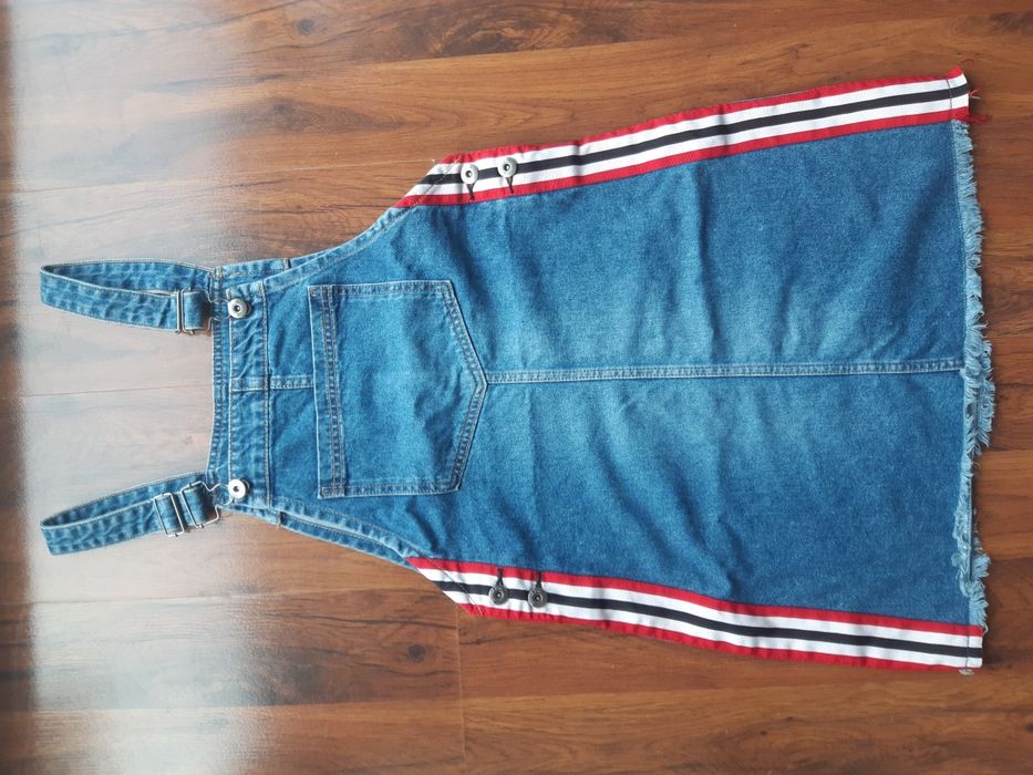 H&M dżinsowa spódnica ogrodniczka na szelkach rozmiar S