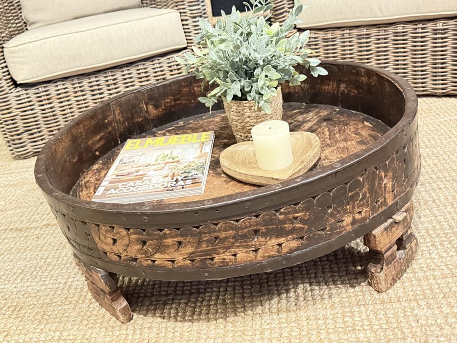 mesa, centro, apoio, chá, oriental, tailandia, teca, rustica