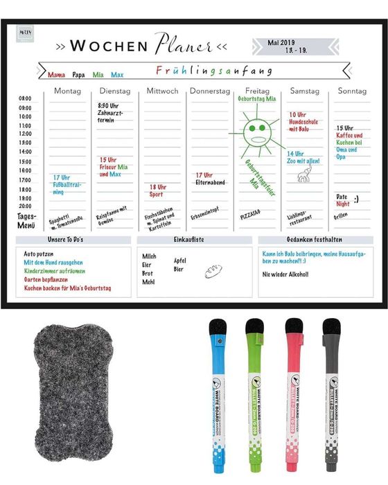 magnetyczny planer tygodniowy plan lekcji nowy