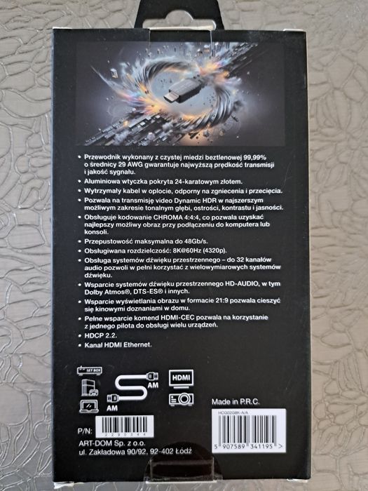 Goldenline premium hdmi 8k 2m 2.1 kabel