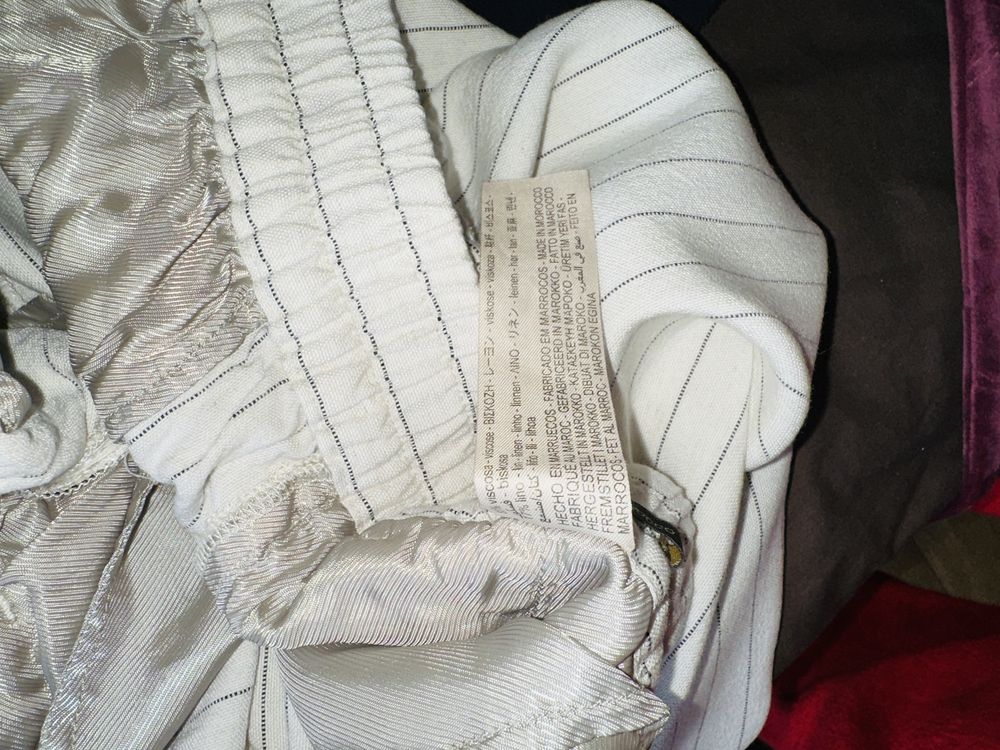 Льняные женские молочные брюки Massimo Dutti!Оригинал!