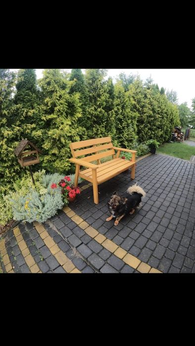 Drewniana ławka ogrodowa ręcznej roboty