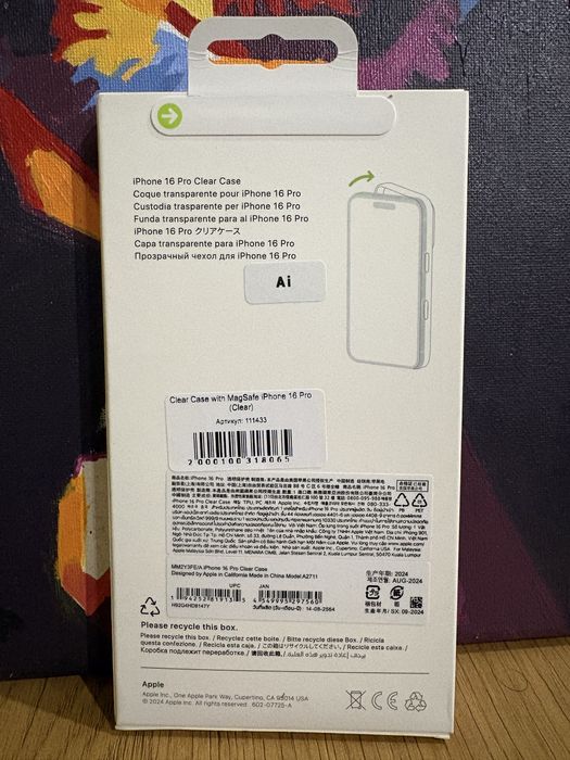 Оригінальний прозорий чохол Apple iPhone 16 Pro MagSafe