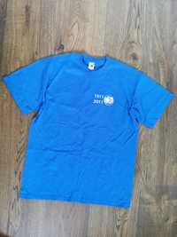 Niebieska koszulka T-shirt z nadrukiem, rozmiar L