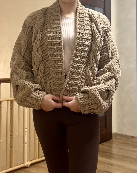 Укорочений плюшевий кардиган